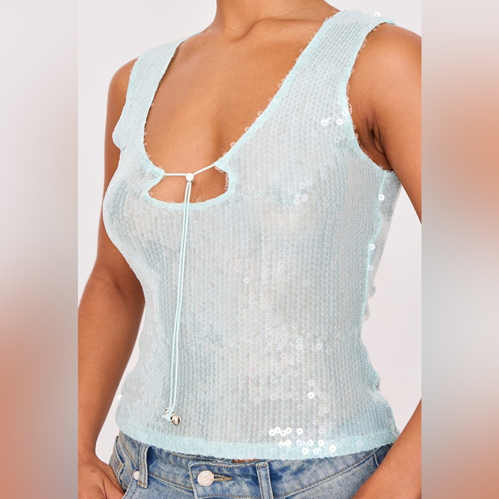 PLT Sequin Blue Top